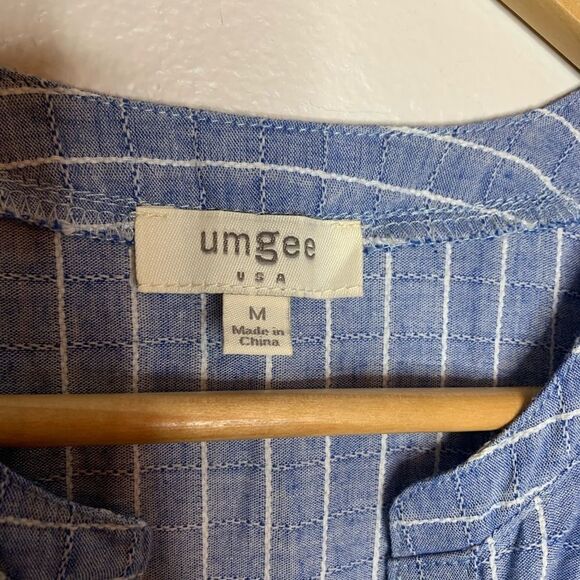 Umgee chambray stripe dress tunic. Medium - Picture 6 of 7